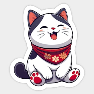 Happy Kawaii Cat Sticker